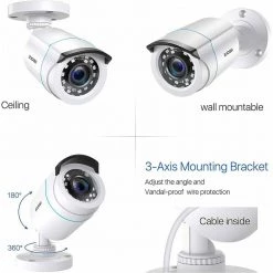 Wired 1080P HD 4-In-1 Outdoor Home Bullet Security Camera Compatible with TVI/AHD/CVI Analog DVR by ZOSI -ProHT Sales Store white zosi wired security cameras 1ac 1062c ws n 2 44 1000