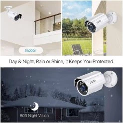 80 ft. Wired 2MP Outdoor Bullet Security Camera Compatible with 4-In-1 HD-CVI/TVI/AHD/960H Analog CVBS IR Night Vision by ZOSI -ProHT Sales Store white zosi wired security cameras 1ac 2112c ws n fa 1000