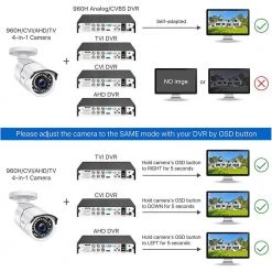 Wired 1080p Outdoor/Indoor Bullet Home Security Camera 4-in-1 White Compatible for TVI/CVI/AHD/CVBS DVR by ZOSI 14 Wired 1080p Outdoor/Indoor Bullet Home Security Camera 4-in-1 White Compatible for TVI/CVI/AHD/CVBS DVR by ZOSI -ProHT Sales Store white zosi wired security cameras 1ac 2612c ws a1 1d 1000