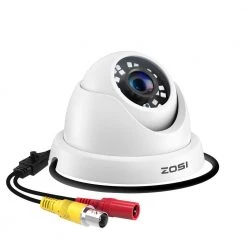 Wired 1080p Indoor/Outdoor Dome Security Camera 4-in-1 Compatible for TVI/CVI/AHD/CVBS DVR by ZOSI -ProHT Sales Store white zosi wired security cameras 1ac 4182c ws n 76 1000