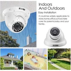 4K 8Mp Wired Outdoor Dome Security Camera Compatible for TVI Analog DVR by ZOSI -ProHT Sales Store white zosi wired security cameras 1ac 4188a ws fa 1000