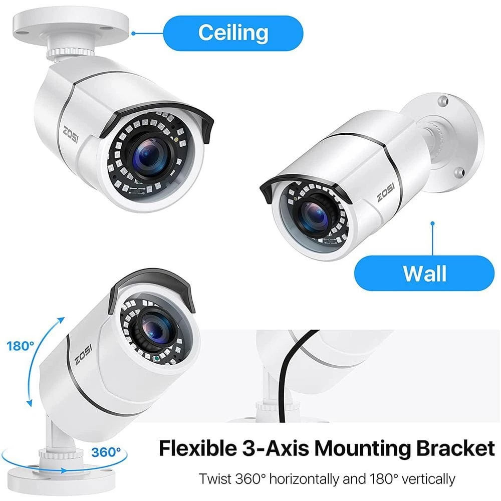 2.0MP Wired 1080p Outdoor Bullet Security Camera 4-in-1 Compatible for 1080p/720p TVI/CVI/AHD/CVBS DVR by ZOSI 7 2.0MP Wired 1080p Outdoor Bullet Security Camera 4-in-1 Compatible for 1080p/720p TVI/CVI/AHD/CVBS DVR by ZOSI - Image 5