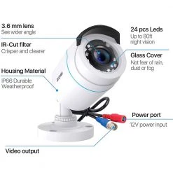 Wired 1080p Outdoor Bullet Security Camera Only Compatible with TVI Analog DVR (4-Cameras) by ZOSI -ProHT Sales Store white zosi wired security cameras 4ak 1062c w us 1f 1000