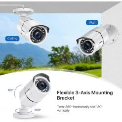 Wired 1080p White Outdoor Bullet TVI Security Camera Compatible for TVI DVR (4-Pack) by ZOSI -ProHT Sales Store white zosi wired security cameras 4ak 2612b ws us 44 1000