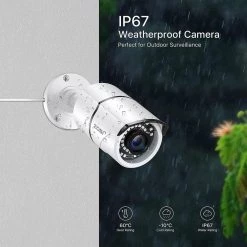 Wired 1080p White Outdoor Bullet TVI Security Camera Compatible for TVI DVR (4-Pack) by ZOSI -ProHT Sales Store white zosi wired security cameras 4ak 2612b ws us c3 1000