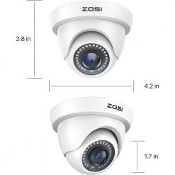 1080p Wired Home Security Cameras Compatible with All TVI DVR, For Outdoor and Indoor by ZOSI -ProHT Sales Store white zosi wired security cameras 4ak 4192b ws us 1f 1000