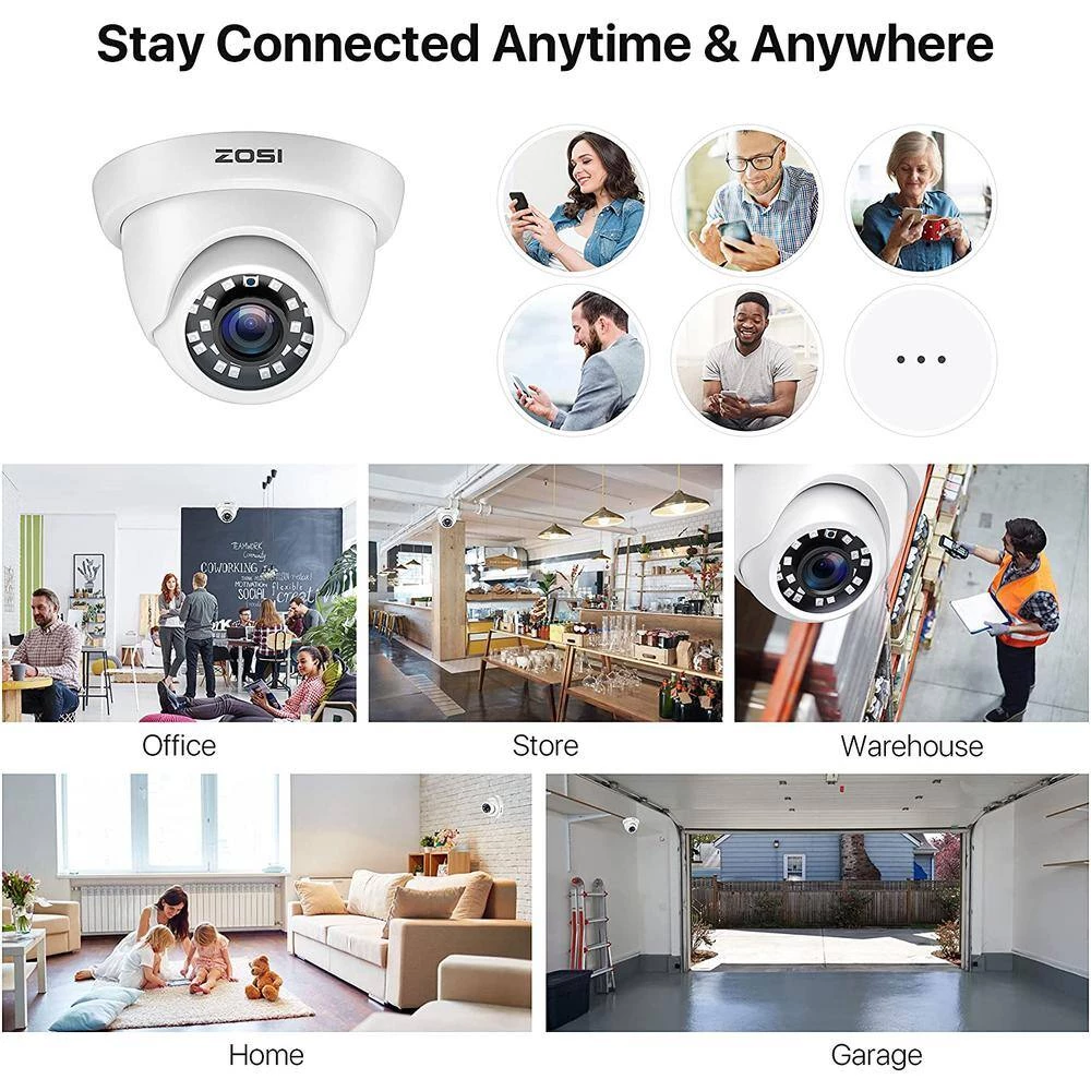 Wired 1080p White Indoor Dome TVI Security Camera Compatible for TVI DVRs by ZOSI 11 Wired 1080p White Indoor Dome TVI Security Camera Compatible for TVI DVRs by ZOSI - Image 9