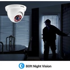 Wired 1080p White Indoor Dome TVI Security Camera Compatible for TVI DVRs by ZOSI 13 Wired 1080p White Indoor Dome TVI Security Camera Compatible for TVI DVRs by ZOSI -ProHT Sales Store white zosi wired security cameras 4ak 4282b ws us 40 1000