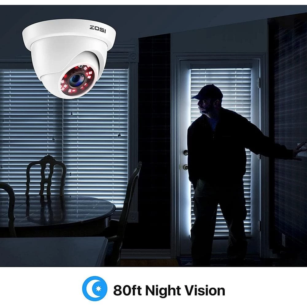 Wired 1080p White Indoor Dome TVI Security Camera Compatible for TVI DVRs by ZOSI 5 Wired 1080p White Indoor Dome TVI Security Camera Compatible for TVI DVRs by ZOSI - Image 3