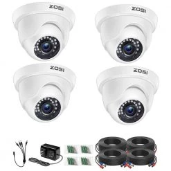 Wired 1080p White Indoor Dome TVI Security Camera Compatible for TVI DVRs by ZOSI