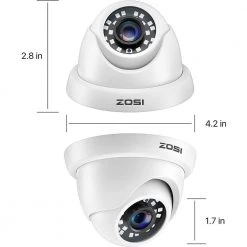 Wired 1080p White Indoor Dome TVI Security Camera Compatible for TVI DVRs by ZOSI 17 Wired 1080p White Indoor Dome TVI Security Camera Compatible for TVI DVRs by ZOSI -ProHT Sales Store white zosi wired security cameras 4ak 4282b ws us c3 1000