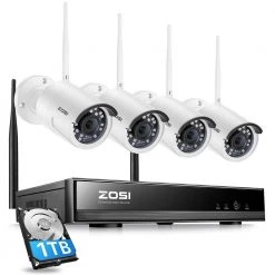 8-Channel 3MP 2K 1TB Hard Drive NVR Security Camera System with 4 Wireless Outdoor Cameras by ZOSI