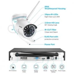 8-Channel 3MP 2K 1TB Hard Drive NVR Security Camera System with 4 Wireless Outdoor Cameras by ZOSI -ProHT Sales Store white zosi wireless security camera systems zswnvk j83041 w us 66 1000
