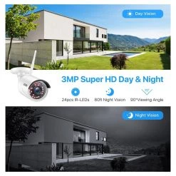 8-Channel 3MP Super HD 2TB NVR Security Camera System with 4 Outdoor/Indoor Wireless Bullet Cameras by ZOSI -ProHT Sales Store white zosi wireless security camera systems zswnvk j83042 w us 40 1000