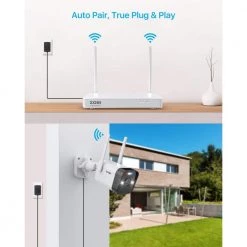 H.265 Plus 8-Channel 3MP 2TB Hard Drive NVR Security Camera System with 8 Wireless Outdoor Cameras, 80 ft. Night Vision by ZOSI -ProHT Sales Store white zosi wireless security camera systems zswnvk j83082 w 44 1000