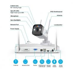 H.265 Plus 8-Channel 3MP 2TB Hard Drive NVR Security Camera System with 8 Wireless Outdoor Cameras, 80 ft. Night Vision by ZOSI -ProHT Sales Store white zosi wireless security camera systems zswnvk j83082 w 4f 1000