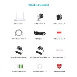 H.265 Plus 8-Channel 3MP 2TB Hard Drive NVR Security Camera System with 8 Wireless Outdoor Cameras, 80 ft. Night Vision by ZOSI -ProHT Sales Store white zosi wireless security camera systems zswnvk j83082 w 76 1000