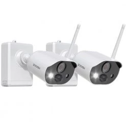 1080P Wireless Smart Wi-Fi Home Security Camera With Night Vision, 2-Way Audio, Human Detection (2 Pack) by ZOSI
