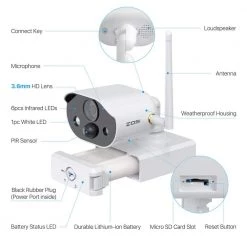 1080P Wireless Smart Wi-Fi Home Security Camera With Night Vision, 2-Way Audio, Human Detection (2 Pack) by ZOSI -ProHT Sales Store white zosi wireless security cameras 2nc 3062m w c3 1000