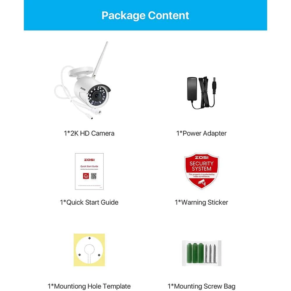 ZG2323M ZG2322M Add-on Camera 3MP Wireless Outdoor Security IP Camera Only Compatible With NVR Model ZR08JP by ZOSI 10 ZG2323M ZG2322M Add-on Camera 3MP Wireless Outdoor Security IP Camera Only Compatible With NVR Model ZR08JP by ZOSI - Image 8