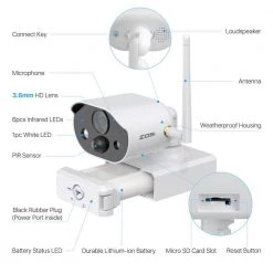 1080p Wireless Rechargeable Battery Powered Home Security Camera, 2-Way Audio, Night Vision by ZOSI -ProHT Sales Store white zosi wireless security cameras ipc 3062m fa 1000