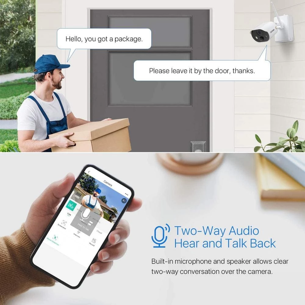 Wireless 1080P WIFI Battery Rechargeable Solar Panels Outdoor Security Camera, 2-Way Audio, Smart Light&Sound Alarm by ZOSI 5 Wireless 1080P WIFI Battery Rechargeable Solar Panels Outdoor Security Camera, 2-Way Audio, Smart Light&Sound Alarm by ZOSI - Image 3