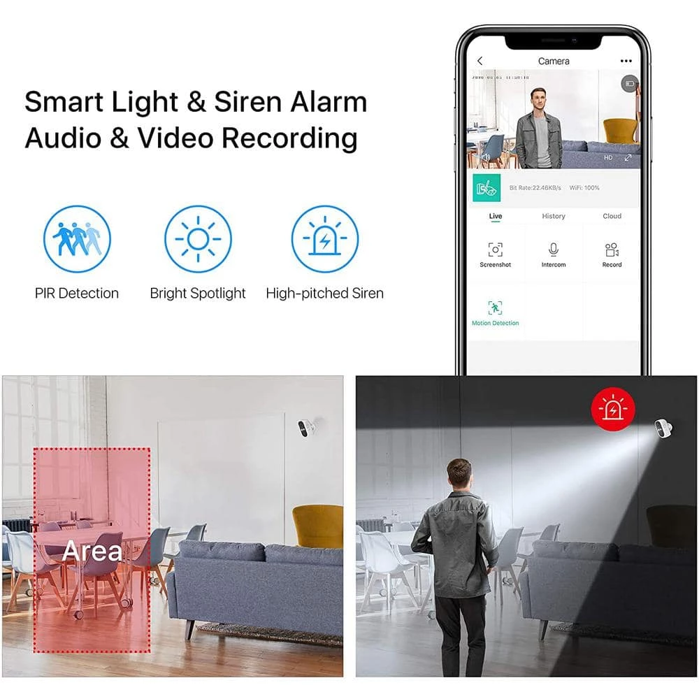 Wireless 1080P Outdoor/Indoor Smart Home Security Camera White 2-Way Audio PIR Motion Detection by ZOSI 5 Wireless 1080P Outdoor/Indoor Smart Home Security Camera White 2-Way Audio PIR Motion Detection by ZOSI - Image 3