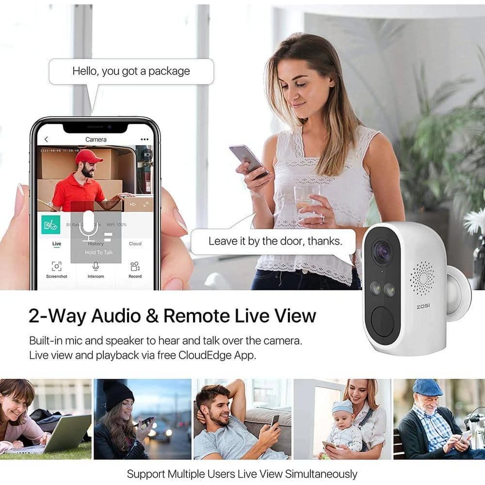 Wireless 1080P Outdoor/Indoor Smart Home Security Camera with 2-Way Audio, Night Vision, PIR Motion Detection by ZOSI 7 Wireless 1080P Outdoor/Indoor Smart Home Security Camera with 2-Way Audio, Night Vision, PIR Motion Detection by ZOSI - Image 5