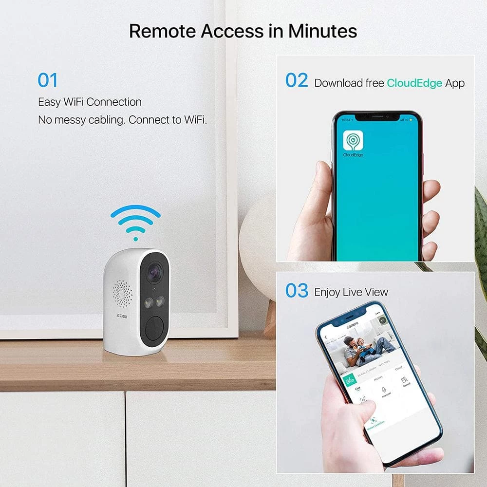 Wireless 1080P Outdoor/Indoor Smart Home Security Camera with 2-Way Audio, Night Vision, PIR Motion Detection by ZOSI 11 Wireless 1080P Outdoor/Indoor Smart Home Security Camera with 2-Way Audio, Night Vision, PIR Motion Detection by ZOSI - Image 9