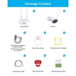 5Mp Super HD Wireless Home Security Camera with Base Station, Color Night Vision, 2-Way Audio, Work with Alexa by ZOSI 22 5Mp Super HD Wireless Home Security Camera with Base Station, Color Night Vision, 2-Way Audio, Work with Alexa by ZOSI -ProHT Sales Store white zosi wireless security cameras zbc ag5020 w us 44 1000