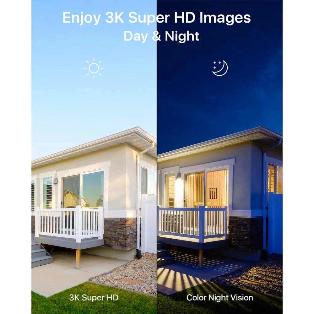 3K 5MP Wireless Home Security Camera System with Base Station, Color Night Vision, 2-Way Audio, Work with Alexa by ZOSI 4 3K 5MP Wireless Home Security Camera System with Base Station, Color Night Vision, 2-Way Audio, Work with Alexa by ZOSI - Image 2