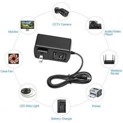 Power Supply Adapter and 4-Way Power Splitter Cable for Security Camera/DVR AC100-240-Volt to DC 12-Volt 2A US Plug by ZOSI -ProHT Sales Store zosi security camera cables ac 2at4 us 1f 1000