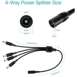 Power Supply Adapter and 4-Way Power Splitter Cable for Security Camera/DVR AC100-240-Volt to DC 12-Volt 2A US Plug by ZOSI -ProHT Sales Store zosi security camera cables ac 2at4 us c3 1000