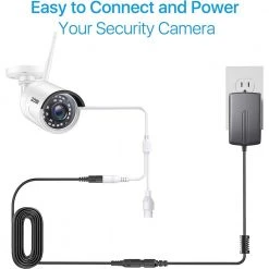 12 ft. 12-Volt DC Power Extension Cable 2.1 mm x 5.5 mm Power Male to Female Adapter Extender Cable(2 pack of 12ft) by ZOSI -ProHT Sales Store zosi security camera cables sp dc 0365 b 2 40 1000