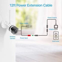 12 ft. 12-Volt DC Power Extension Cable 2.1 mm x 5.5 mm Power Male to Female Adapter Extender Cable(2 pack of 12ft) by ZOSI -ProHT Sales Store zosi security camera cables sp dc 0365 b 2 44 1000