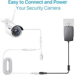 12 ft. 12-Volt DC Power Extension Cable 2.1 mm x 5.5 mm Power Male to Female Adapter Extender Cable by ZOSI -ProHT Sales Store zosi security camera cables sp dc 0365 w 40 1000