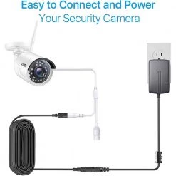 33 ft. 12-Volt DC Plug Power Adapter Extension Cable 2.1 mm x 5.5 mm Male to Female Plug Extender Cord(2 pack of 33ft) by ZOSI -ProHT Sales Store zosi security camera cables sp dc 1000 b 2 40 1000