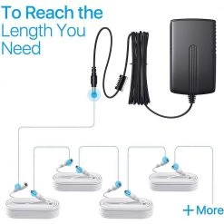 33 ft. 12-Volt DC Plug Power Adapter Extension Cable 2.1 mm x 5.5 mm Male to Female Plug Extender Cord, White by ZOSI -ProHT Sales Store zosi security camera cables sp dc 1000 w c3 1000