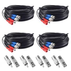 60 ft. Security Camera Cables BNC Cord Video Power Cable(4 pack of 60ft) by ZOSI