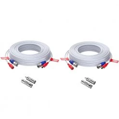 60 ft. BNC Extension Cord CCTV Video Power Cables for Security Camera (2-Pack) by ZOSI