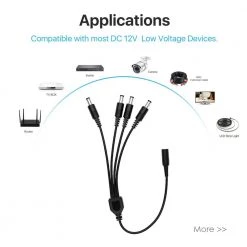 1-to-4 Power Splitter Adapter Cable for Security Camera(2 Pack) by ZOSI -ProHT Sales Store zosi security camera cables sp xc 1t4 2 1f 1000