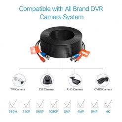 100 ft. Security Camera Cables BNC Cord Video Power Cable UP To 4K Ultra HD(4 pack of 100ft) by ZOSI -ProHT Sales Store zosi security camera cables sp xc 3004 b 4 fa 1000