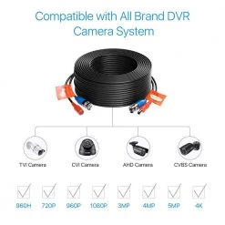 100 ft. Security Camera Cables BNC Cord Video Power Cable (4 pack of 100ft) by ZOSI 14 100 ft. Security Camera Cables BNC Cord Video Power Cable (4 pack of 100ft) by ZOSI -ProHT Sales Store zosi security camera cables sp xc 3004 tvi 4 fa 1000