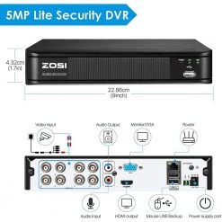 1080p 8-Channel Surveillance DVR Recorder Security 2TB Hard Drive for HD-TVI, CVI, CVBS, AHD 720p/1080p CCTV Came by ZOSI -ProHT Sales Store zosi security camera recorders 1ar 08fm20 us c3 1000