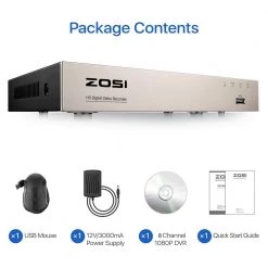 8-Channel 1080p Surveillance DVR Recorder No Hard Drive Compatible with TVI, CVBS, CVI, AHD 720p 1080p 5MP CCTV Camera by ZOSI 25 8-Channel 1080p Surveillance DVR Recorder No Hard Drive Compatible with TVI, CVBS, CVI, AHD 720p 1080p 5MP CCTV Camera by ZOSI -ProHT Sales Store zosi security camera recorders 1ar 08fn00 us 76 1000