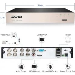 8-Channel 1080p Surveillance DVR Recorder Security 2TB Hard Drive for HD-TVI, CVI, CVBS, AHD 720p/1080p/5MP CCTV Camera by ZOSI -ProHT Sales Store zosi security camera recorders 1ar 08fn20 us 77 1000