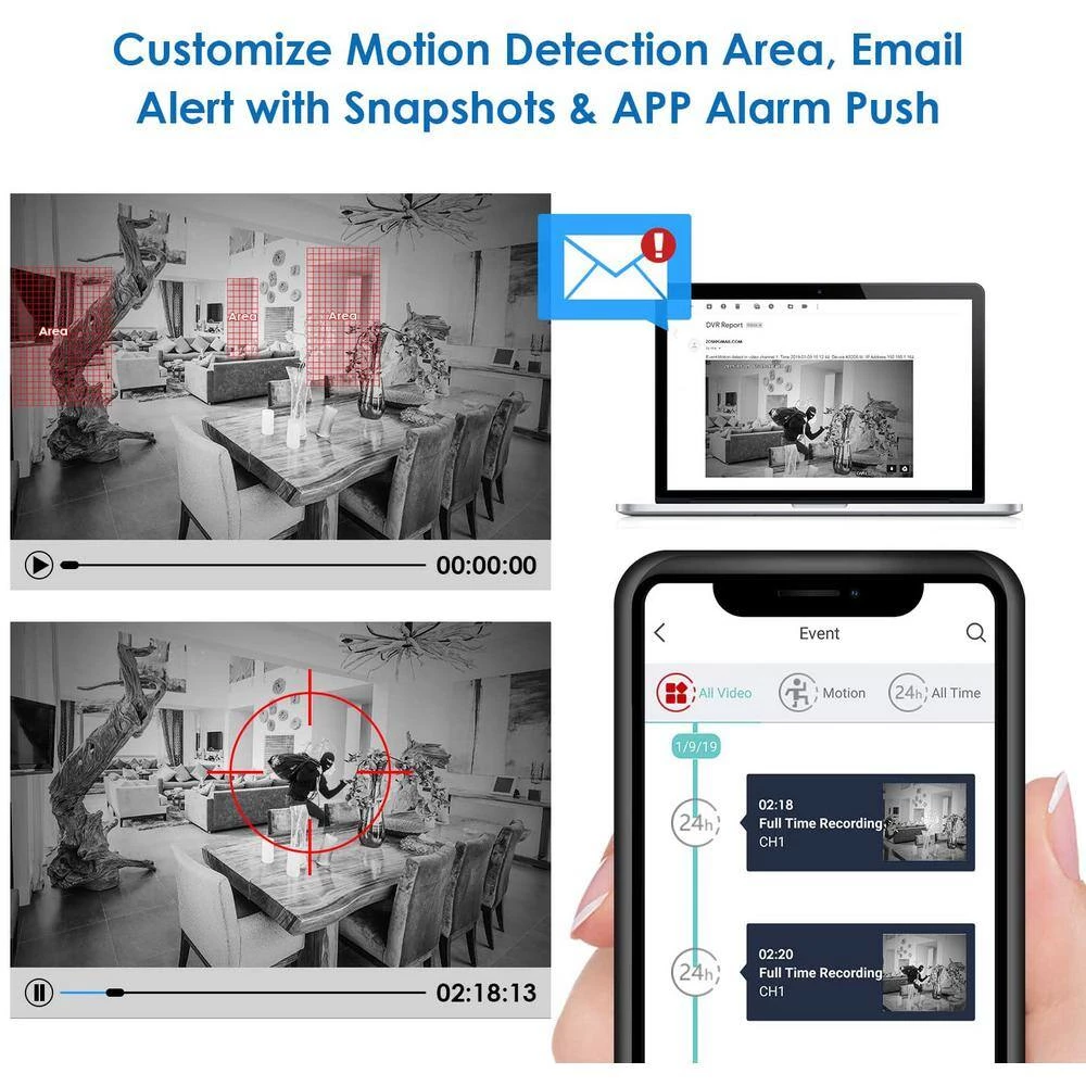 8-Channel 2MP Surveillance DVR Recorder Security with 1TB HDD for HD-TVI, CVI, CVBS, AHD 720p 1080p 5MP CCTV Camera by ZOSI 10 8-Channel 2MP Surveillance DVR Recorder Security with 1TB HDD for HD-TVI, CVI, CVBS, AHD 720p 1080p 5MP CCTV Camera by ZOSI - Image 8