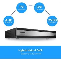 H.265+ 16-Channel 5MP-Lite 2TB DVR Surveillance Security Recorder for HD-TVI, CVI, CVBS, AHD 720p/1080p 5MP CCTV Camera by ZOSI -ProHT Sales Store zosi security camera recorders 1ar 16wk20 us 4f 1000